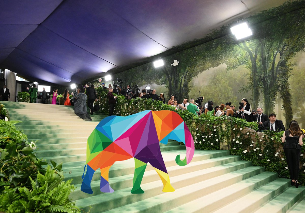 The Kids Operating Room elephant has arrived at the Met Gala. #MetGala2024