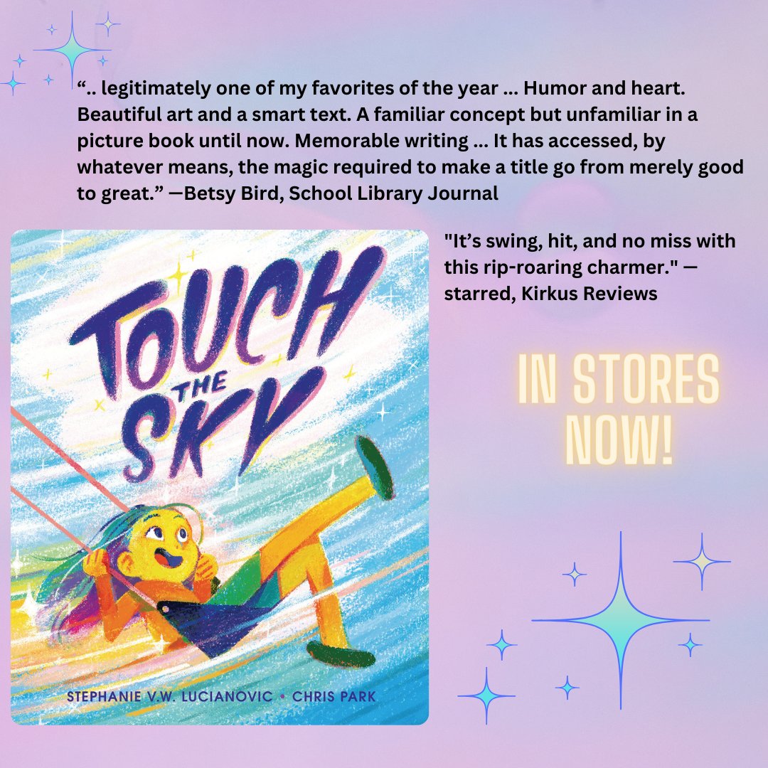 🍰I am so proud of the work we did on TOUCH THE SKY. I have had such an amazing experience working with @chris_d_park @CarolCHinz @carkneetoe and all the folks at @LernerBooks! Happy book birthday to us! 🍰