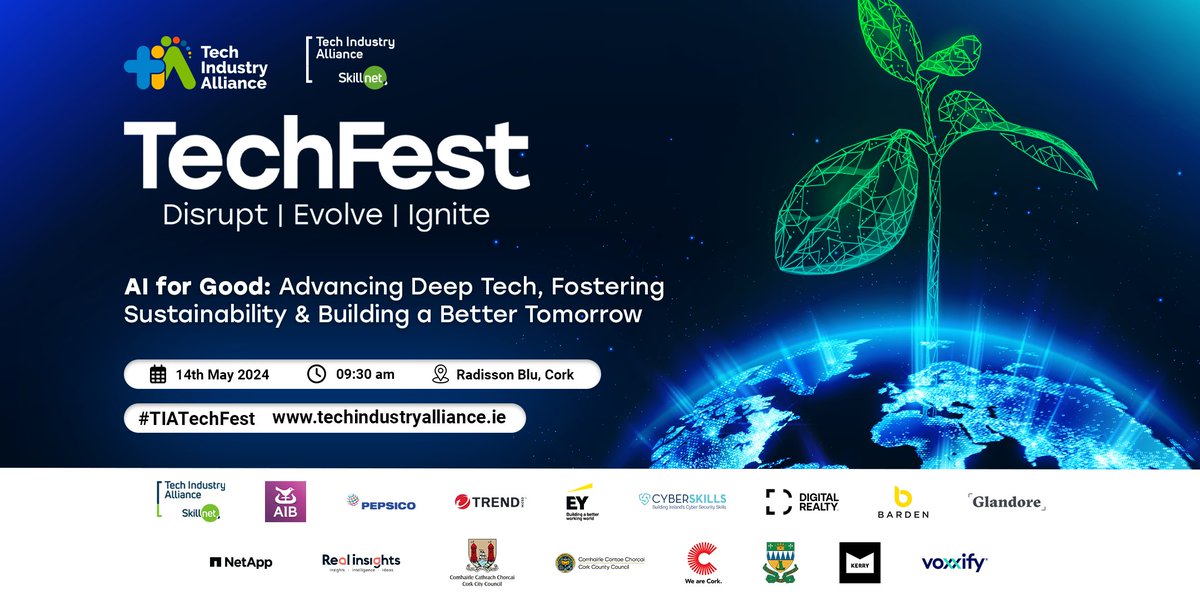 📢 The official countdown to this year's TechFest: AI for Good - Advancing Deep Tech, Fostering Sustainability & Building a Better Tomorrow has begun, with only ONE WEEK to go 📢

 Limited tickets are still available: techindustryalliance.ie/event/techfest…

#tiatechfest