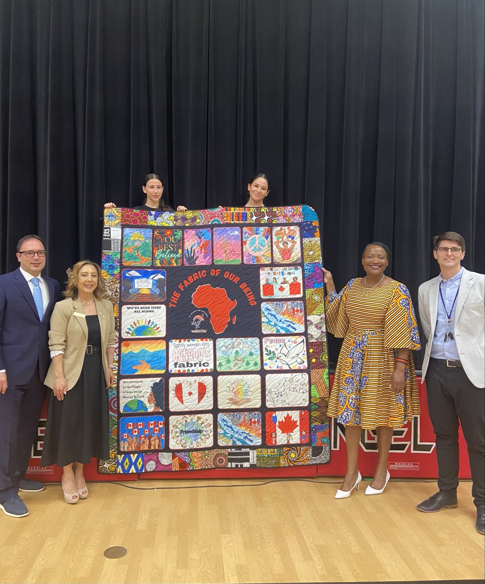 Kicking off #CatholicEducationWeek with a visit from <a href="/nadinewilliams/">Nadine Williams</a>... Our artwork has come to life in the Fabric of Our Being Quilt!