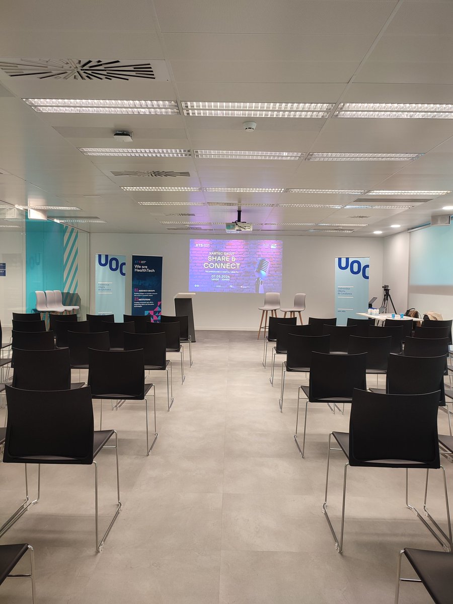 Ready to go!! 🚀 Excited to kick off our Share & Connect event on telemedicine and digital health with @eHealthUOC! Stay tuned as we share the experience 🙌 #HealthTech #events