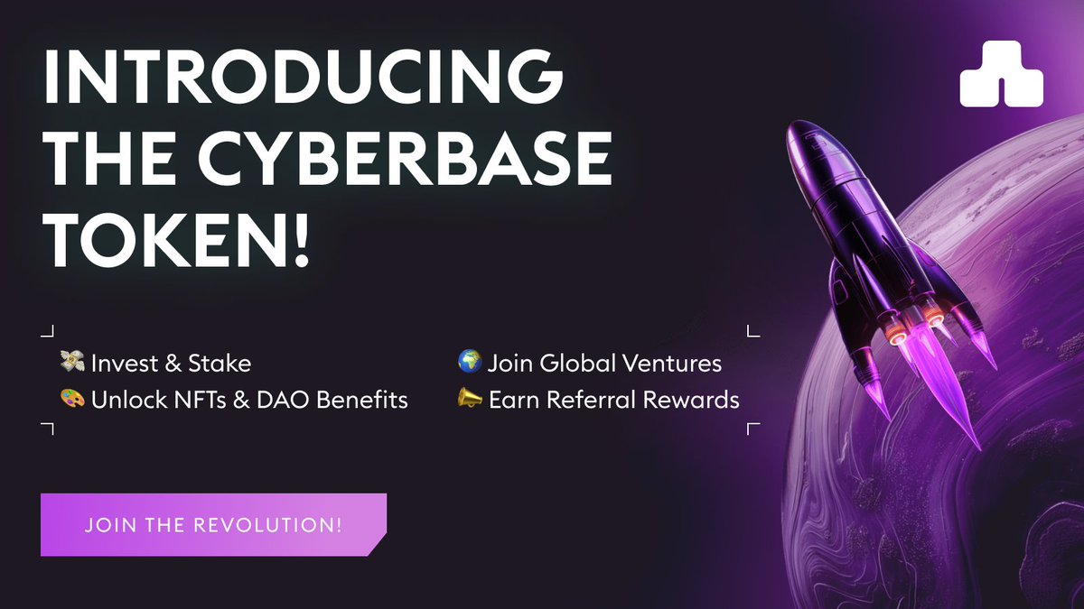 Welcome to CyberBase! 🌐 We're here to shake up the world of online investment and connect investors globally. Powered by the latest web tech, #CyberBase is where dreams of online ventures become reality. 🔑 Key to the Action: $CYBASE Token is your ticket to a world of perks.