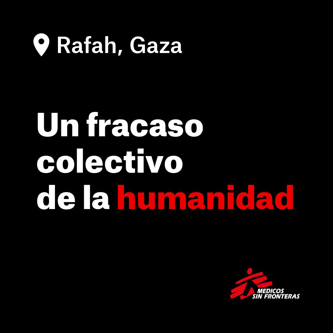 🚨Rafah es el último lugar que queda en #Gaza para una frágil atención médico-humanitaria. Pero incluso Rafah está ahora bajo la amenaza de una inminente invasión militar terrestre israelí. Esto sería una catástrofe humana. Un fracaso colectivo de la humanidad.