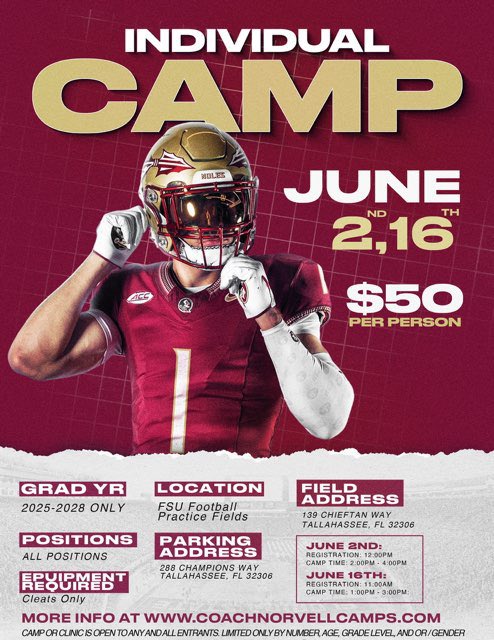 Thanks for invite @FSUFootball @CrosbyCoach @CoachDboggan @DAWGHZERECRUITS