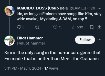 Bruh, I can't take Kendrick Lamar fans serious cus no way you listen to Eminem's relapse, mmlp & SSLP album and have the guts to say this.