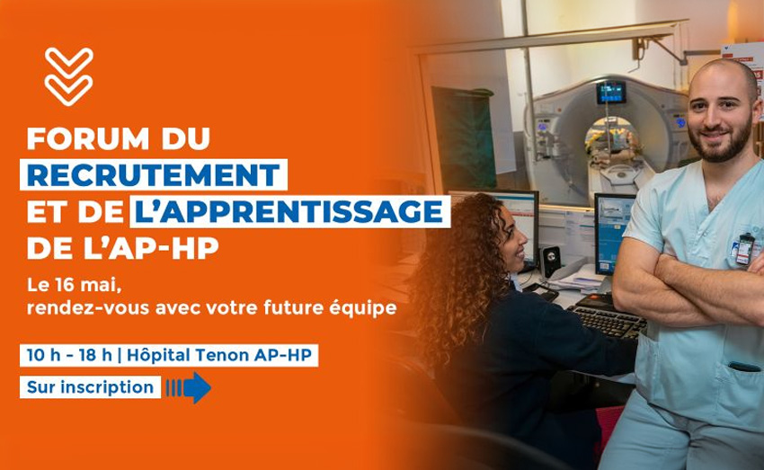 #Agenda - L'<a href="/APHP/">Assistance Publique – Hôpitaux de Paris (AP-HP)</a> organise un forum de #recrutement dédié à l'apprentissage

Au programme :
➡️ Présentation des offres par des professionnels du secteur
➡️ Une équipe mobilisée pour répondre aux questions des visiteurs

📅 Le 16 mai
📍 <a href="/HopitalTenon/">Hôpital Tenon AP-HP</a> 
👉 plmpl.fr/c/rTz2B