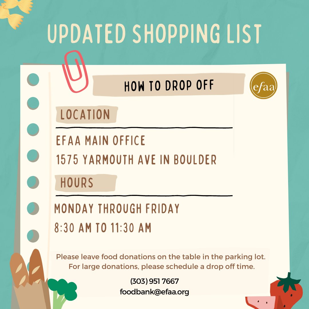 We rely on people like you to keep our food bank stocked! And luckily, it’s easy to help. Save this post for the next time you go grocery shopping. Don’t feel like you have to buy everything – just pick a few items and drop them off at 1575 Yarmouth Ave on weekday mornings.🛒💛