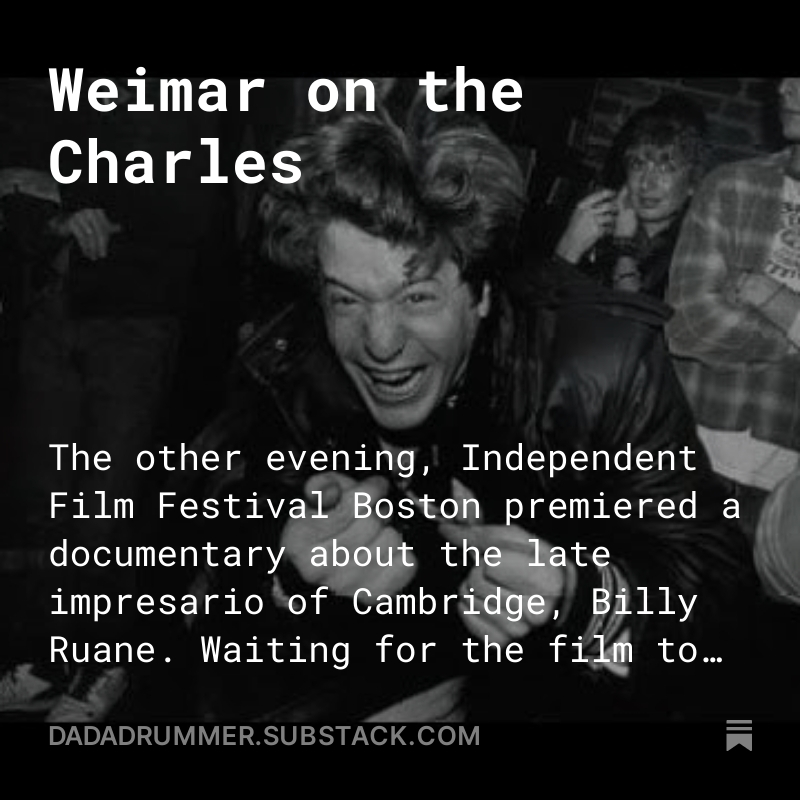 For the latest Dada Drummer Almanach, a piece about the 90s as reflected in two new documentaries... @IFFBoston #roadtoruane #secretmallapartment dadadrummer.substack.com/p/weimar-on-th…