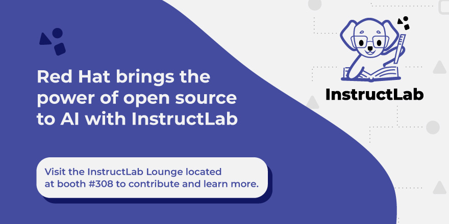 RedHatSummit's tweet image. Visit us in the @InstructLab Lounge at booth #308 in the expo hall to try #InstructLab, and if you contribute you can earn a free exclusive sweatshirt—because who doesn’t love unique swag with their learning experiences? #RHSummit
