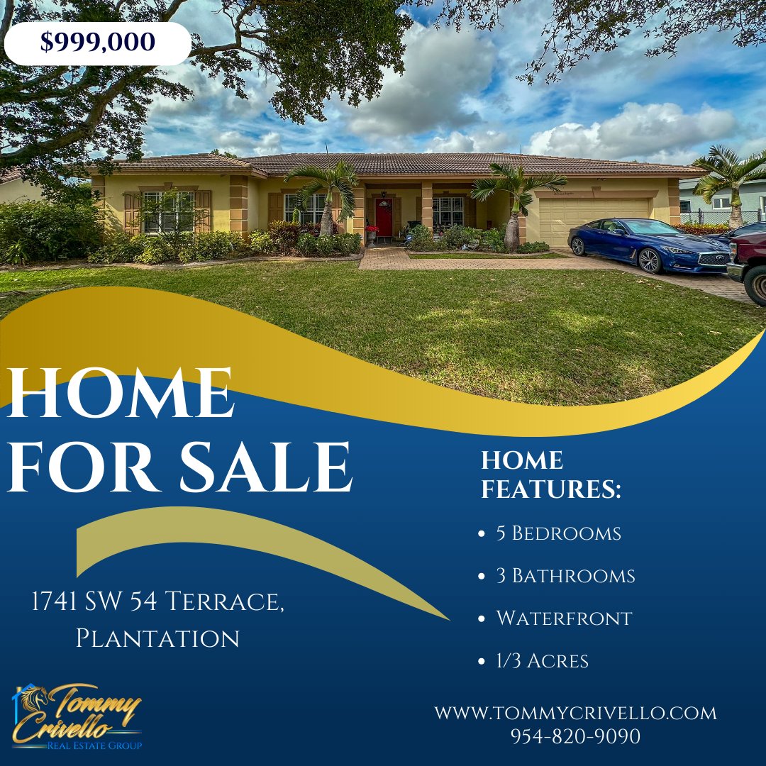 Check out this amazing waterfront home! 
5 bedrooms and 3 baths on 1/3 of a acre!
Let me help you get into your dream home in 2024!
Call me today!
realestate 
#realestateagent 
#luxuryrealestate
 #realestatelife 
#realestateinvesting 
#realestateflorida 
#luxuryrealestateflorida