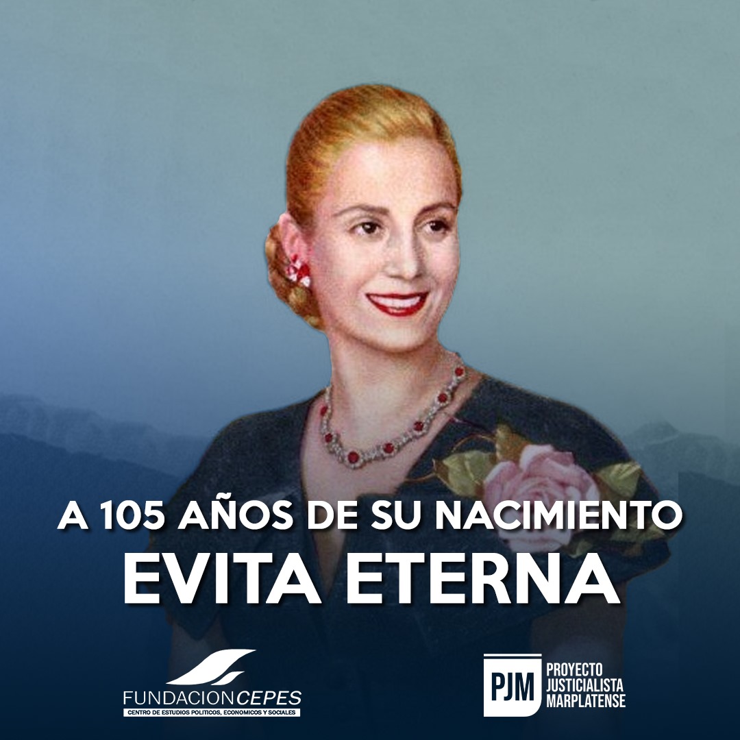105 aniversario del nacimiento de la jefa espiritual de la nación, la abanderada de los humildes, la que llenó de amor estás tierras, la compañera Evita 💜✌️

#EvitaCumple
