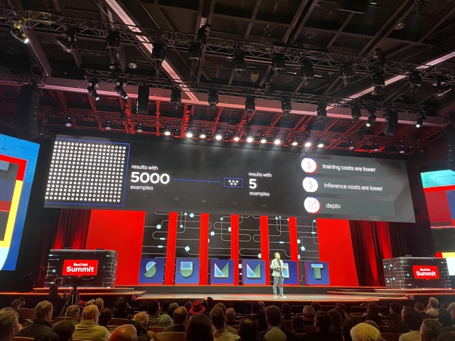 TorstenVolk's tweet image. Matt Hicks announcing opensourcing of #InstructLab to allow everyone to easily train #AI models. =&amp;gt; #RedHat opensourcing #Granite #rhsummit @EMA_Research
