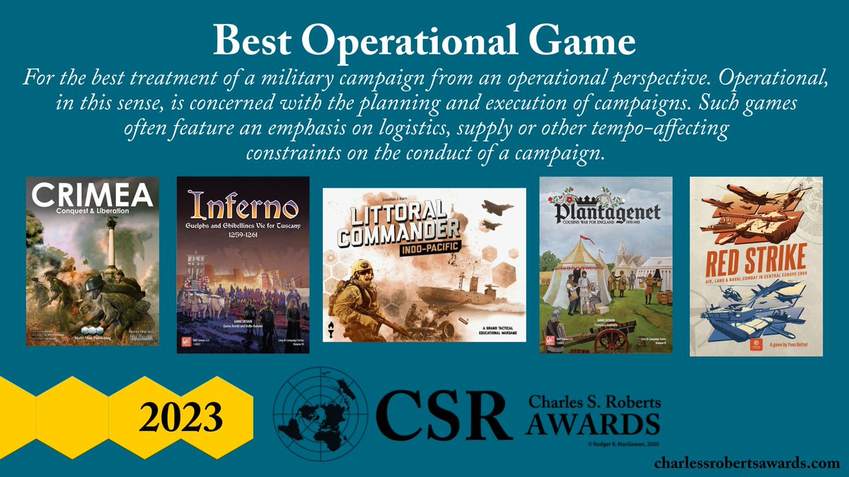 The ballot for the 2023 Charles S. Roberts Awards is now open at forms.gle/z1yFjkYpajjTME… If you have not voted already, vote!