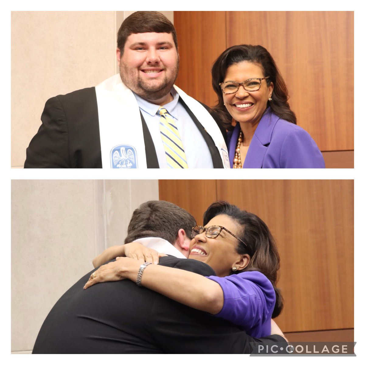 Congratulations to @McNeese Spring 2024 Outstanding Graduate Samuel Gil. Sooooo proud of our @LA_Regents student board member for all of his amazing accomplishments and his servant heart. Sky is the limit Sam! 💙💛💙💛