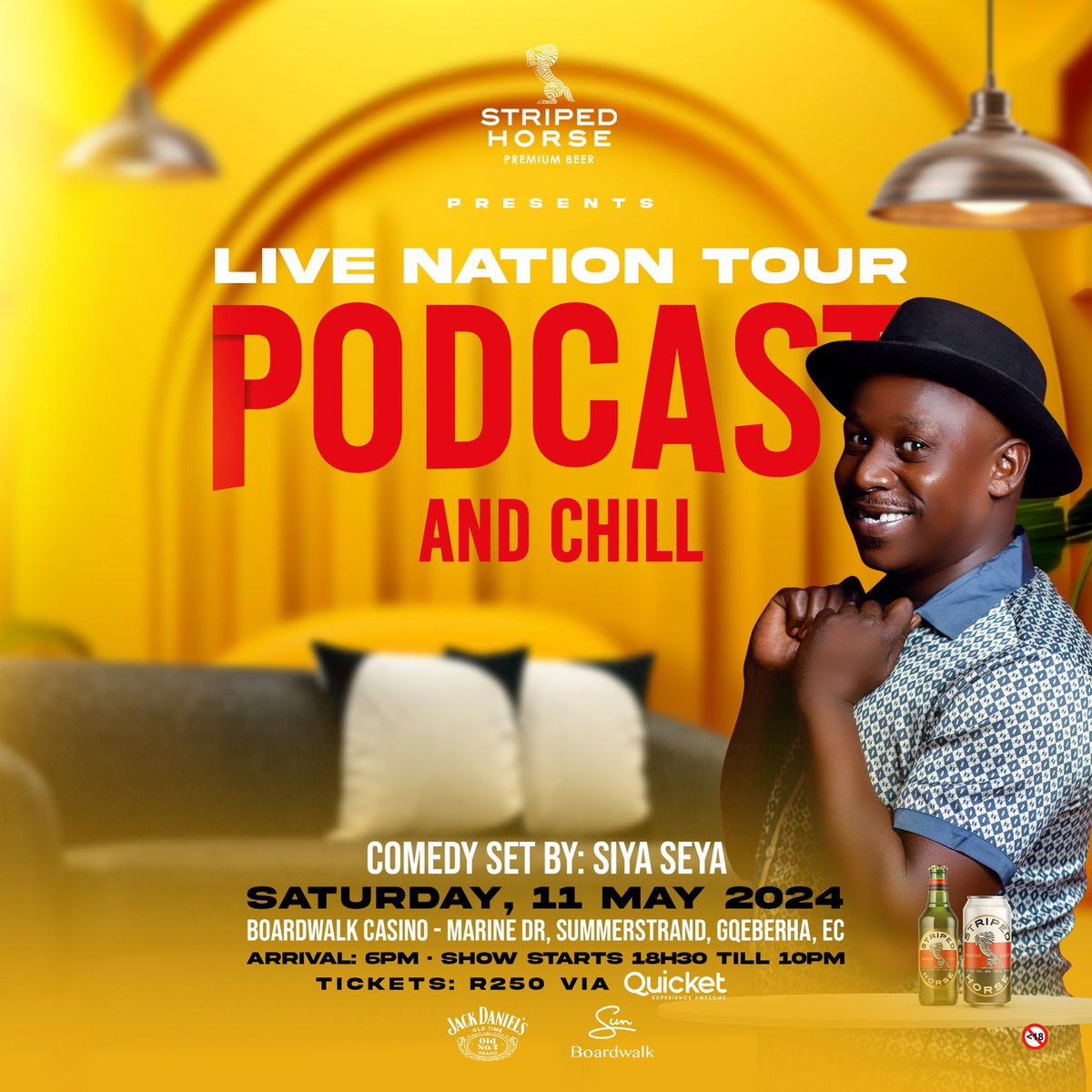 Ziyakhala ke manje 🔥 Will be laughing in Capital Letters this Saturday as we got @siyaseyacomedy as our comedian for the night 🔥 Podcast and Chill is making their way to Gqeberha ✈️ Ni Ready? Click link to secure your spot quicket.co.za/events/250862-…