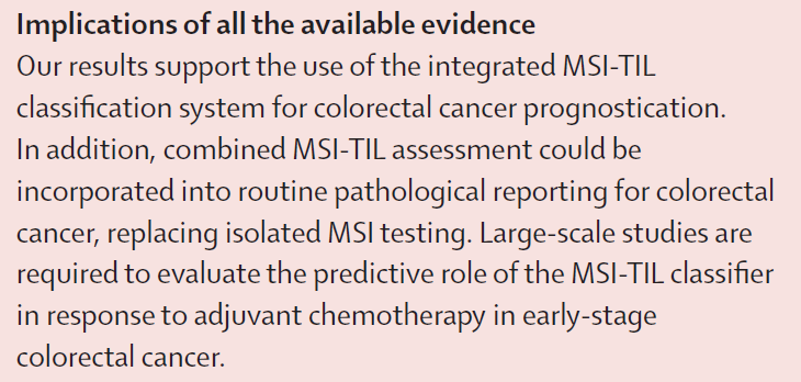 New research - Wankhede et al - Clinical significance of combined tumour-infiltrating lymphocytes and microsatellite instability status in colorectal cancer: a systematic review and network meta-analysis thelancet.com/journals/langa… #GITwitter #CRCSM @OncoAlert