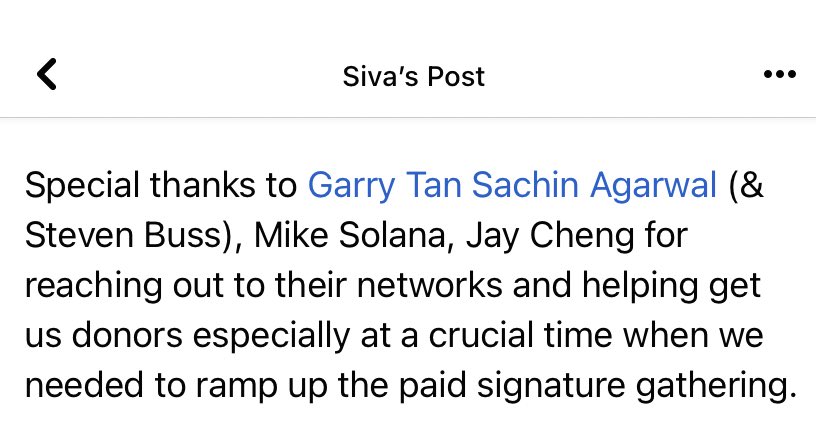 On July 7th, 2021, the @sfchronicle reported that @sfguardians had only 26,000 signatures for their school board recall, so Garry Tan, Sachin Agarwal, Steven Buss, Mike Solana and Jesse “Jay” Cheng reached out to their networks to get paid gatherers. sfchronicle.com/sf/bayarea/hea…