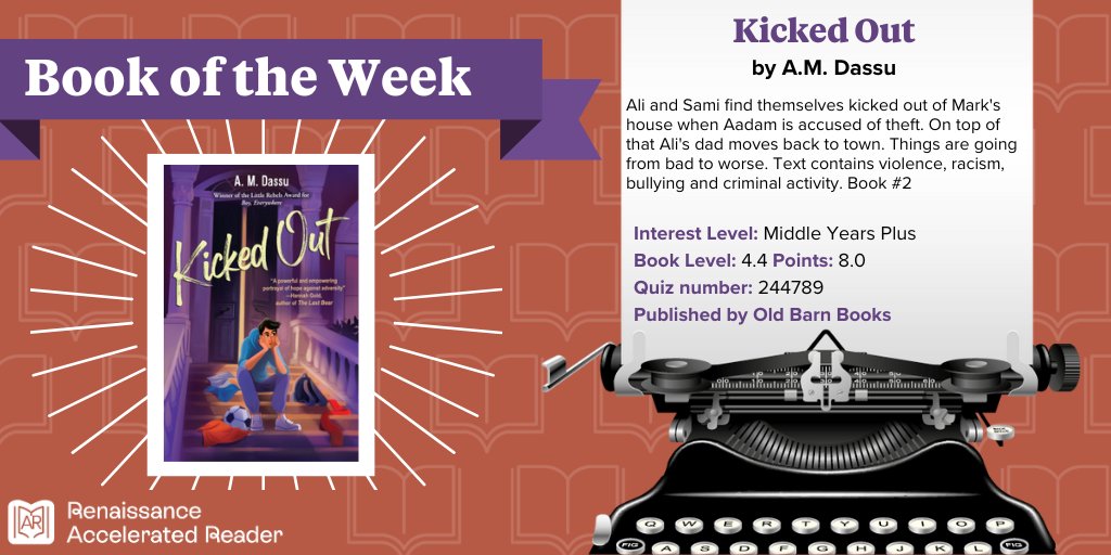 This week's #BookOfTheWeek is Kicked Out by A.M. Dassu (@a_reflective), a compelling story where regular teenage concerns meet the harsh realities of the British asylum system, racism, parental separation, and bullying. Find the quiz details below👇