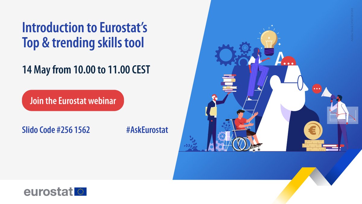 Webinar: Introduction to Eurostat’s Top & trending skills tool 💻📊⁠ Learn how the 'Top & trending skills' tool tracks the most sought-after skills by employers across the EU. 💼 📌14 May, 10.00 - 11.00 CEST Send us questions and join the event ➡️ europa.eu/!rBjVMG