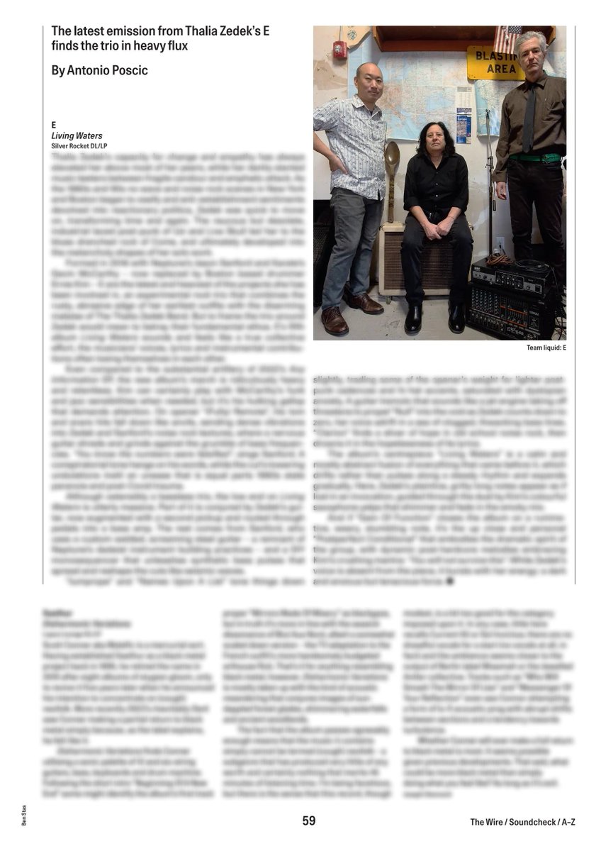 📢 New @thewiremagazine! I penned • the Avant Rock column: jangling black metal, improv rock, fusion, wacky psych and more! • a deep dive into the new album by E (Zedek/Sanford/Kim) • reviews of new music by @LaurelHalo, @jessicaekomane, Il Sogno Del Marinaio and @MdouMoctar.