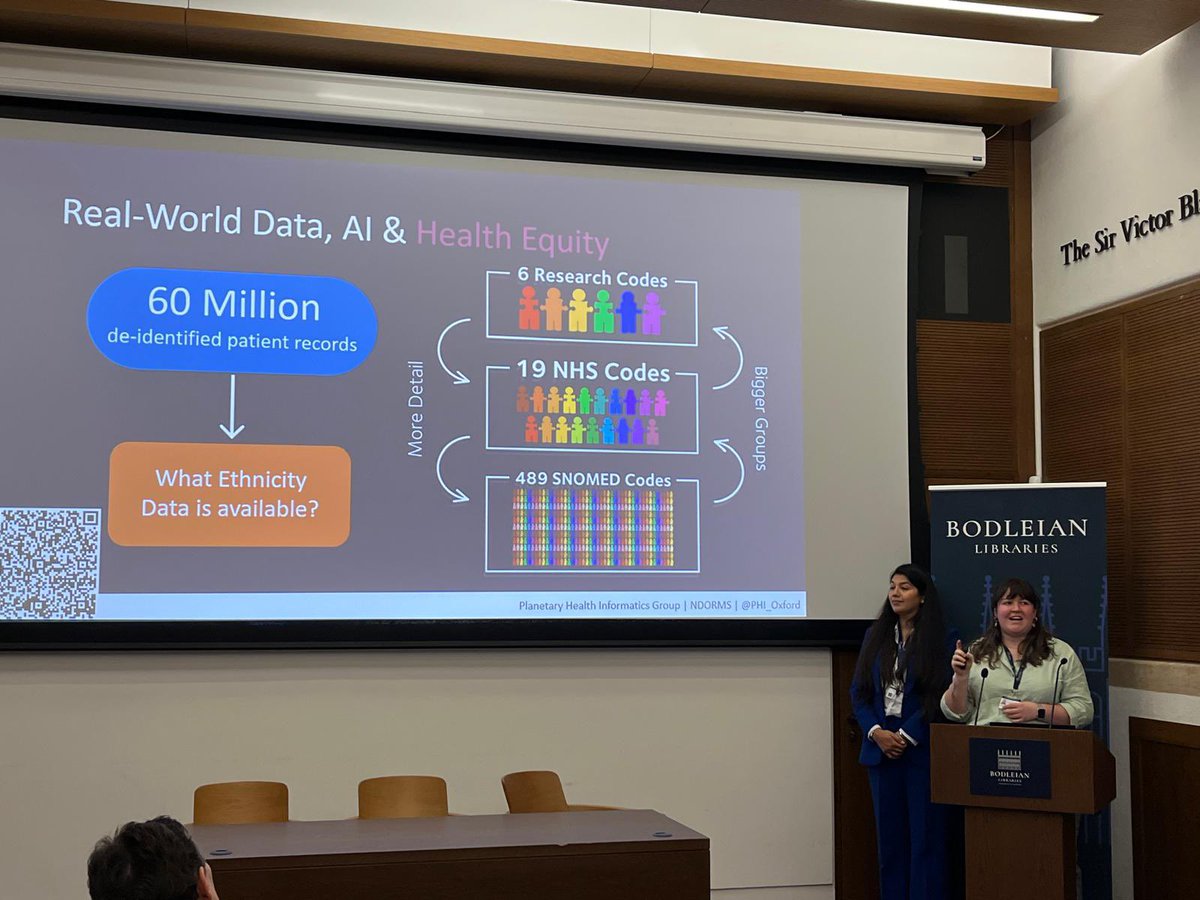 PHI had a busy day at the #vcawards2024 showcase! Rabia and Amelia represented @Khalid_H_Sara at the showcase, discussing her work in equality, diversity and inclusion in #datascience at @UniofOxford - great to see the vice chancellor at their talk!