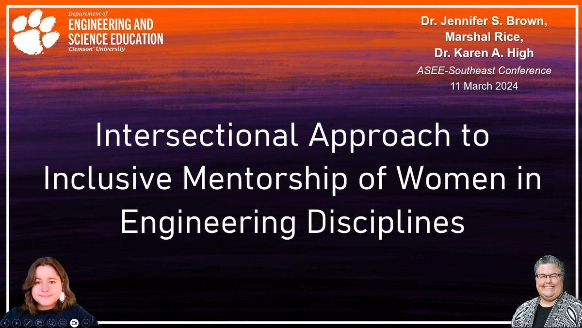 We are beyond excited to share that a conference paper by recent ESED graduate Dr. Jenny Brown, Clemson undergraduate Marshal Rice, and ESED’s Dr. Karen High was selected for the “Best Paper” and “Best DEI Paper” awards at ASEE SE! Congratulations to all!

strategy.asee.org/45540