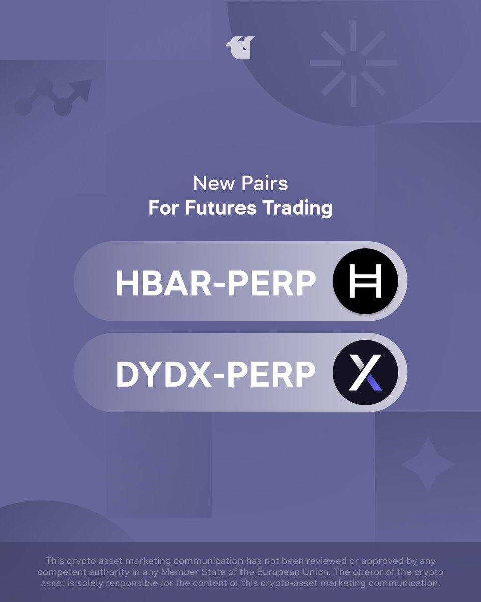 Futures Update! Welcome the arrival of new pairs: • $HBAR-PERP: whitebit.com/trade/HBAR-PERP • $DYDX-PERP: whitebit.com/trade/DYDX-PERP