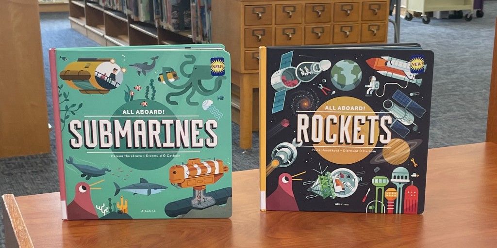 Do you have a child interested in space? In the new arrival 'Rockets', the readers will learn about rockets, space travel and space itself. If it's submarines that is their interest than these books will be in the children's non fiction area. #EducateEngageEnrich