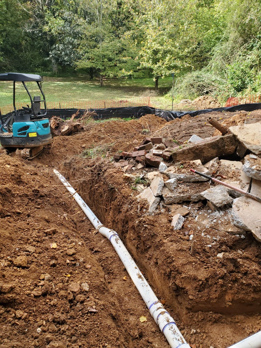 Cutting a new sewer pipe into the backyard of our Buckhead project. It's not much to look at, but it sure is an important step.

#homeremodel #contractorlife #atlantaremodel #designbuild #homeaddition #atlantahomes #moderncraftsman #buildingscience