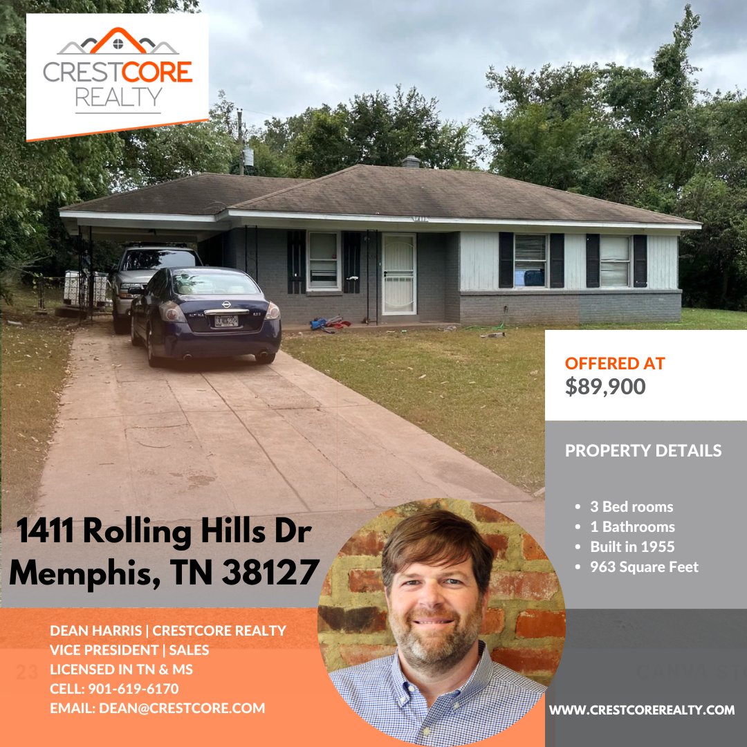 Fantastic investment opportunity in the Shelby area. This 3br/1 bath single-family home is in the 38127 area. 

#realestate #realestateinvestment #Justlisted #sold #broker #mortgage #homesforsale #ilovememphis #memphistennessee #Memphis