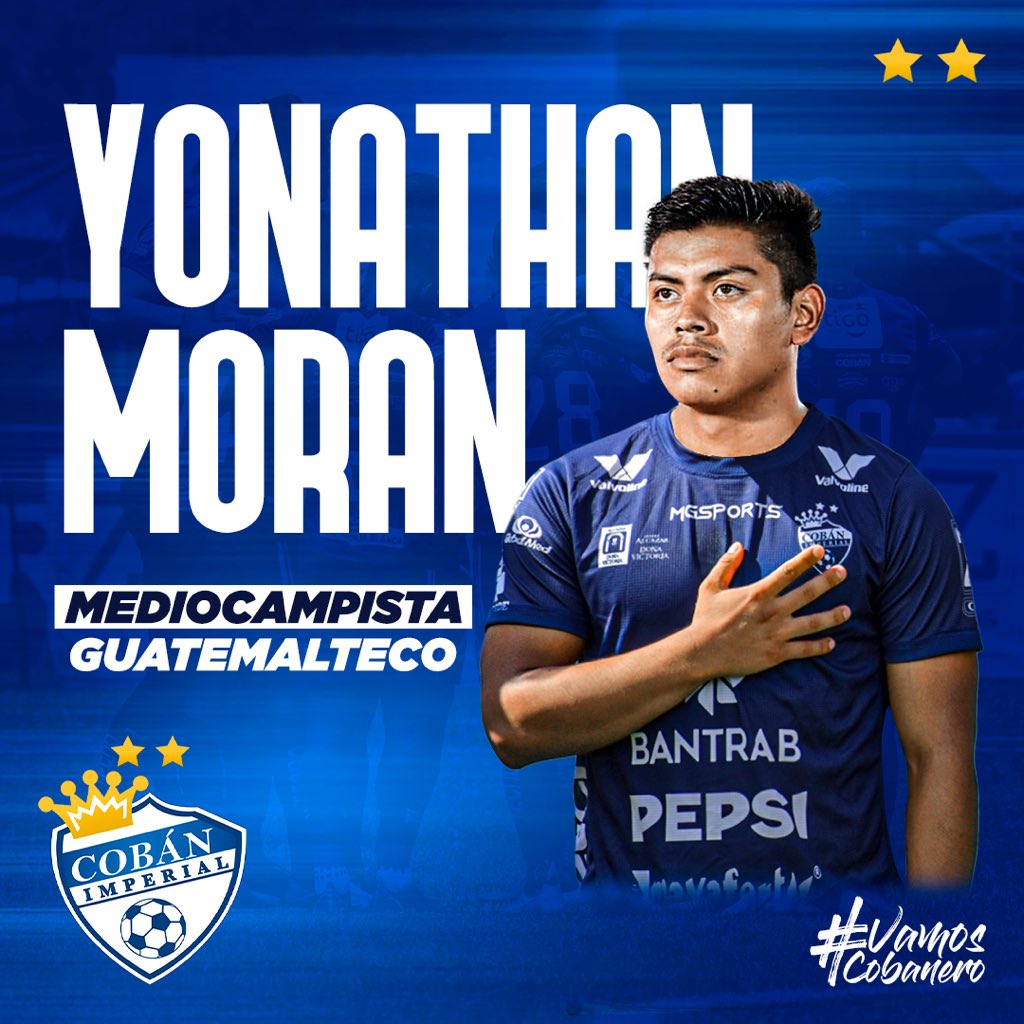 ¡BIENVENIDO A CASA BABA! 🤴 El CSD Cobán Imperial anuncia la incorporación de nuestro canterano Yonathan Morán, mediocampista de 26 años. ¡Bienvenido, Yonathan! 👑💙 Presentado por Deportes Bantrab #Vamoscobanero #DeportesBantrab