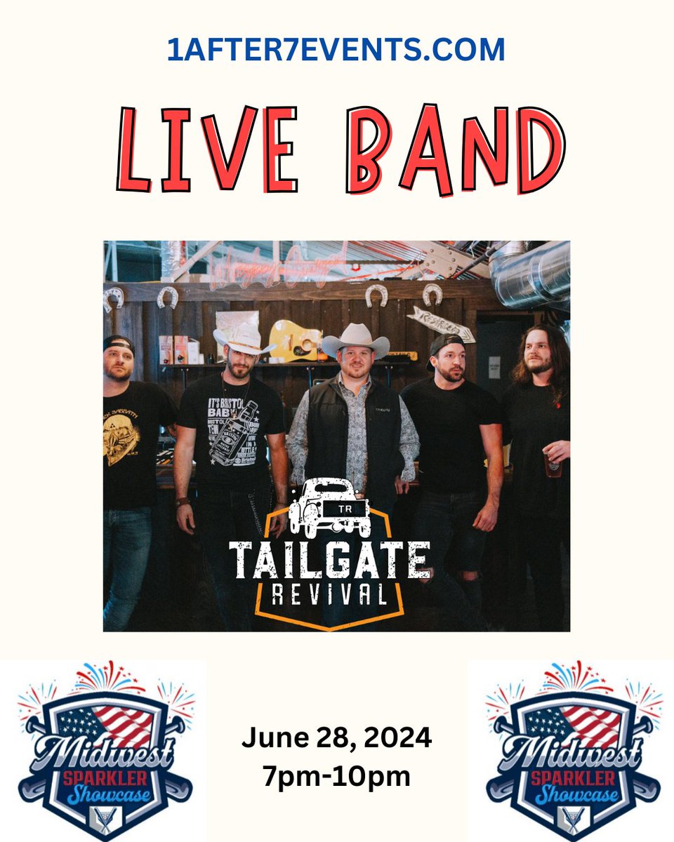 Band reveal! Come out and enjoy Tailgate Revival, food trucks, and great softball!

Sign up through our website and we can't wait to see you there.