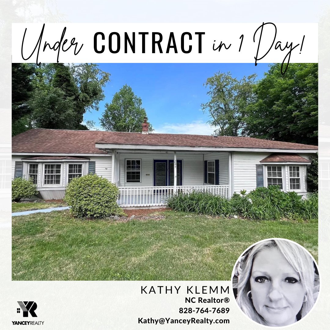 Kathy + her ecstatic sellers are officially under contract after just 1 day on market!! 👏👏 Congratulations everyone!

#undercontract #offeraccepted #yanceyrealty #ncrealtor #happysellers #listingagent #wanttomove #morganton #morgantonnc #congrats