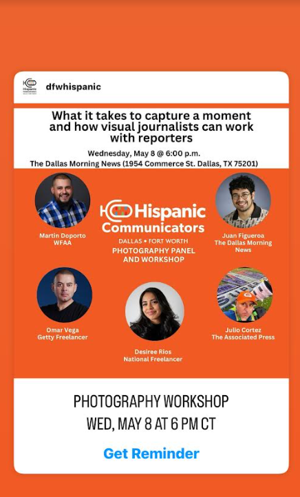 Great opportunity for #photojournalism! Join @dfwhispanic for a photography panel and workshop on Wed. May 8.