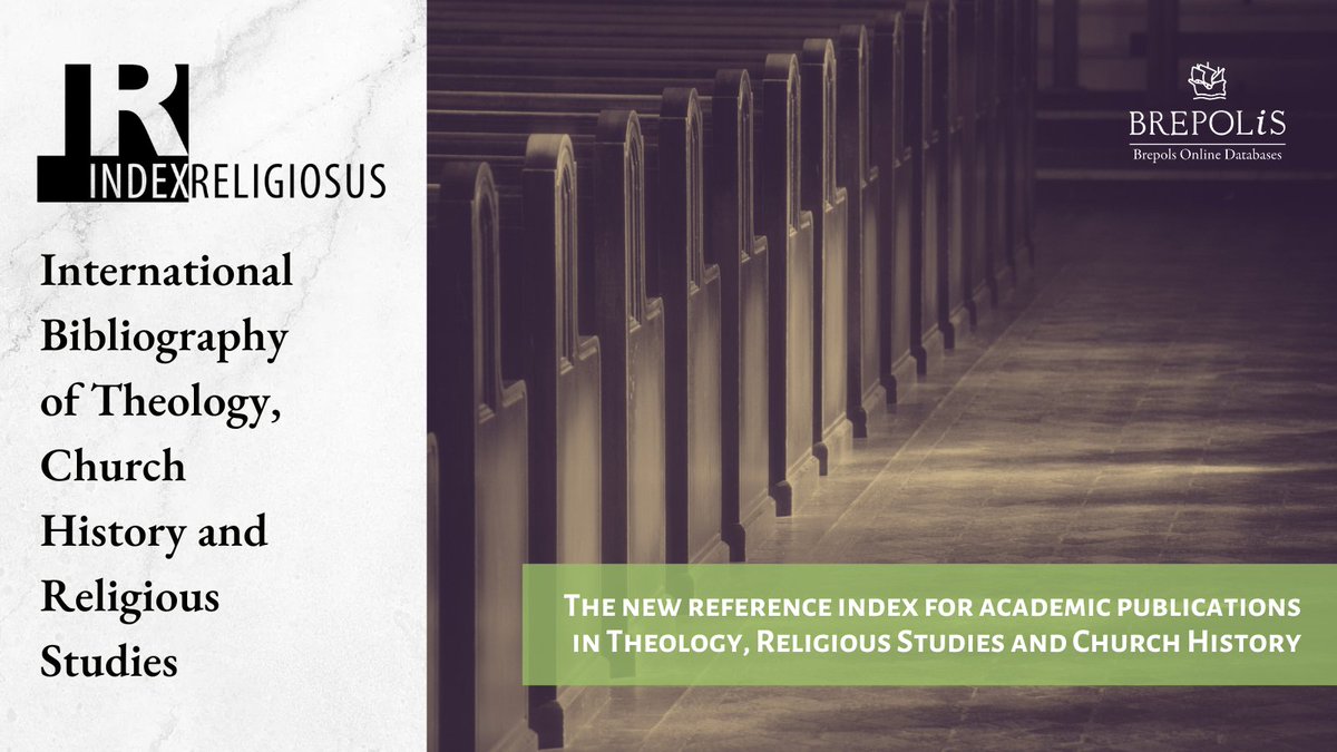 The Index Religiosus has been updated. 2,821 records were added.
More Info: bit.ly/33cnxUo
#Theology #ChurchHistory #ReligiousStudies
