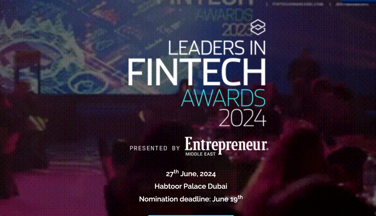 Nominations are now open for the Leaders in Fintech Awards 2024, an event being staged by Entrepreneur Middle East to commend the individuals and enterprises that are shaping the future of the #MENA #fintech ecosystem. Here's how you can be a part of it: fintechawardsme.com