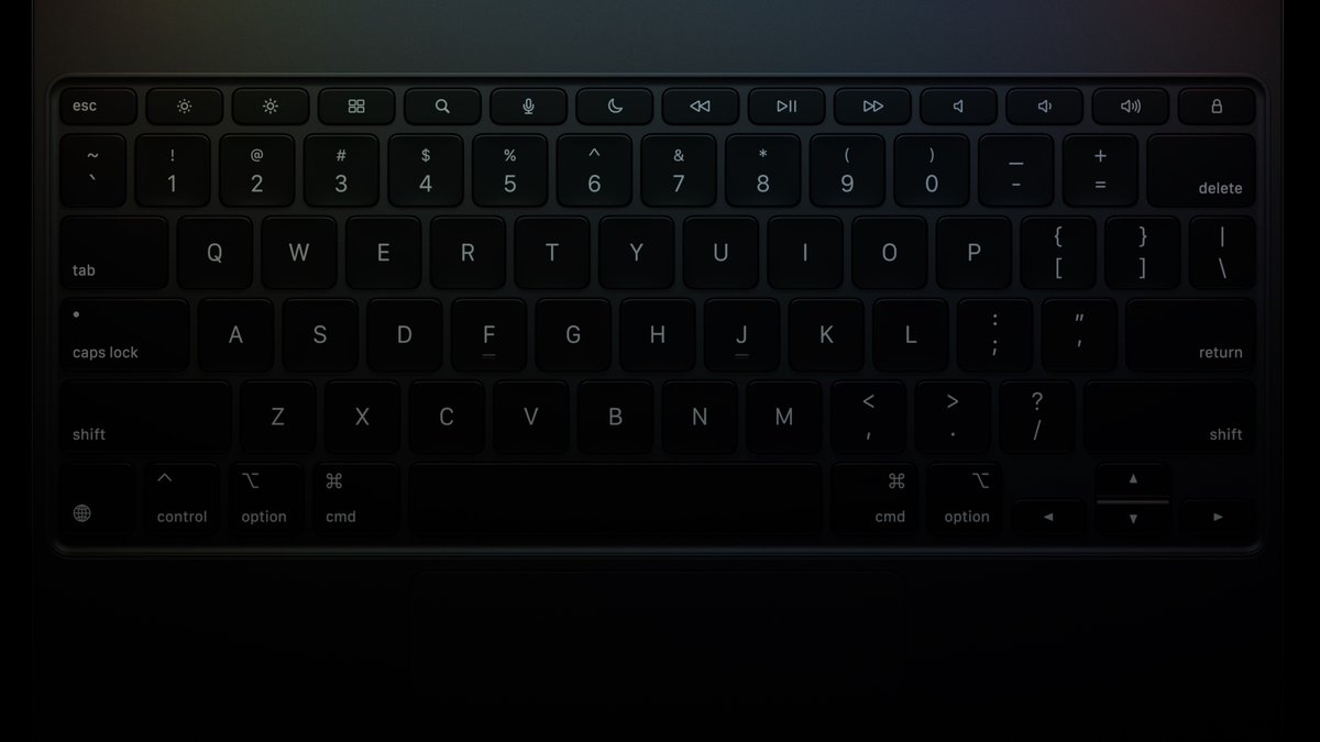 The new Magic Keyboard for iPad Pro now features function keys and a larger trackpad #AppleEvent