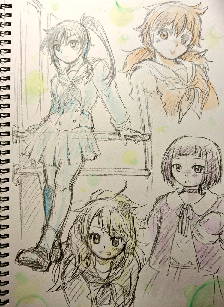 久々のお休み。 ずっと絵を描けてなかったので、家の事いろいろ終わらせてから、リハビリ落書きしてました✏ 「終末トレインどこへいく？」 ハチャメチャ設定で不思議な雰囲気だけど、結構好きな感じのアニメです😄 #終末トレインどこへいく #アナログ