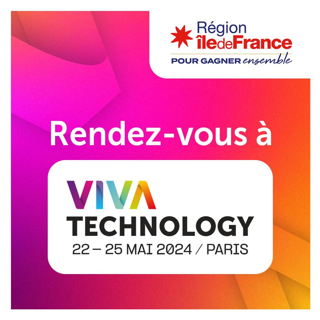 #VivaTech 🚀| J – 15 avant @VivaTech 2024, le rendez-vous incontournable de l'innovation technologique ! Ne manquez pas cet évènement ou vous pourrez visitez le stand de la #RégionIDF et découvrir 10 start-up innovantes ! 📆 22 au 25 mai 📍 Paris Expo Porte de Versailles (15e)