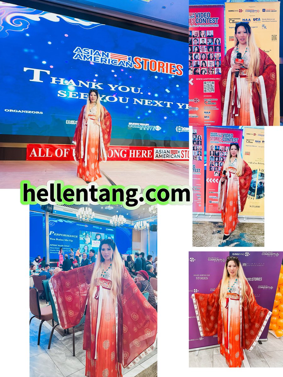 1st time ever to #wear #hanfu #tangdynasty #dress attended    #tvshow #AsianAmericanHeritageMonth #asianamericastories  #awards #event , when I am free I like to help our #community  be #volunteer By hellentang.com

#hellentangrealestate #hellentang #唐朝 #汉服