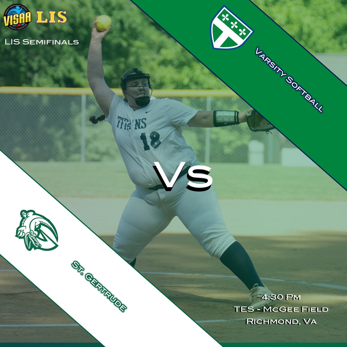 #4 (#2 LIS) Softball are at home in an LIS Semifinal game with #9 (#3 LIS) St. Gertrude. Come out and make some noise as the quest to repeat kicks off Broadcast TBD @TESPNathletics youtube.com/@TESPNathletic… Let's Go Titans!