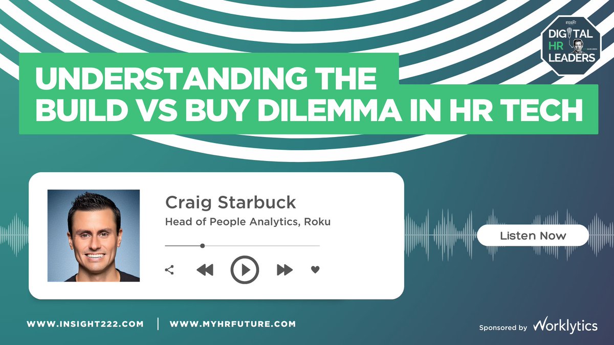 Understanding the Build vs Buy Dilemma in HR Tech myhrfuture.com/digital-hr-lea…

Craig Starbuck joins me on this week's episode to discuss #PeopleAnalytics #HRTech #ONA and #EmployeeListening via @Worklytics @myHRfuture