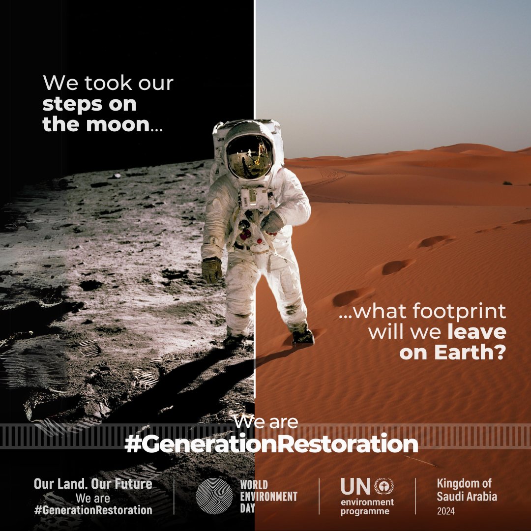 What footprint will we leave on Earth? Human activity is one of the key drivers of land degradation, putting our planet’s health at risk. Join #GenerationRestoration ahead of #WorldEnvironmentDay & take action for a livable planet in the future. worldenvironmentday.global