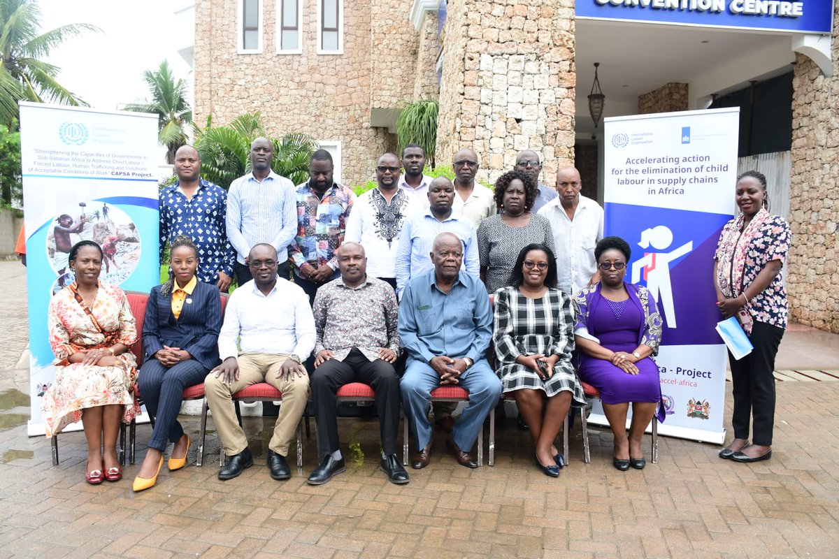 Today in Mombasa when  officially opening the second meeting of the National Steering Committee on the Elimination of Child Labour.  Convened by ILO #CAPSA and #ACCELAfrica Project teams together with other partners .@WaziriBore
#EndChildLabour