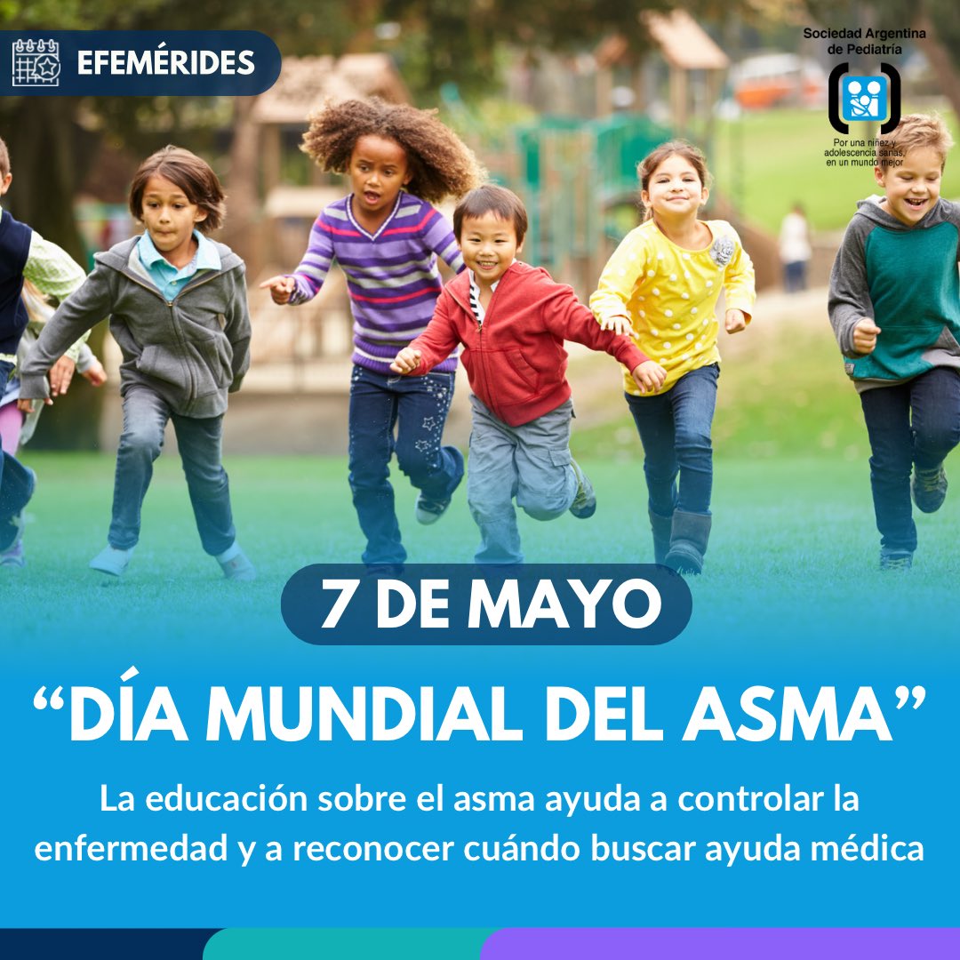 🗓️7 de mayo 👉Día mundial del asma ✅La educación sobre el asma ayuda a controlar la enfermedad y a reconocer cuándo buscar ayuda médica 🔗 sap.org.ar/novedades/658/…