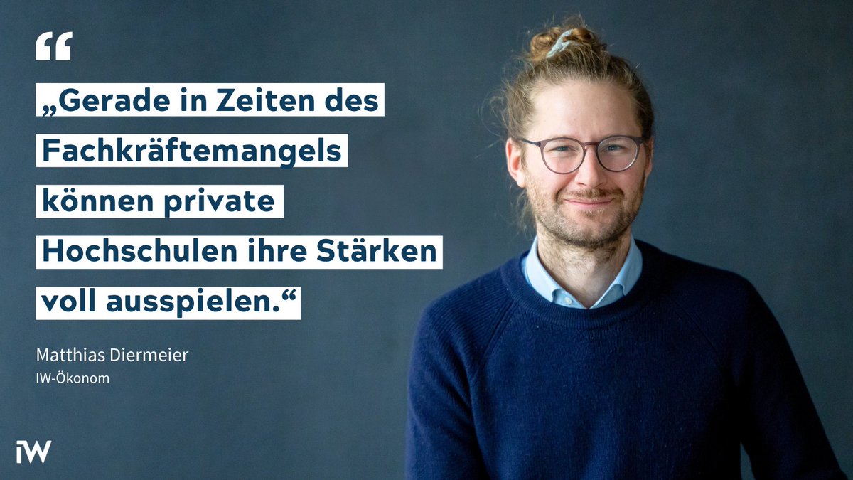 Eine neue IW-Studie zeigt: Absolventen privater #Hochschulen werden immer beliebter. Rund 47 Prozent der #Unternehmen geben an, dass private Hochschulen einen schnellen Berufseinstieg ermöglichen. Mehr hier: iwkoeln.de/presse/pressem…