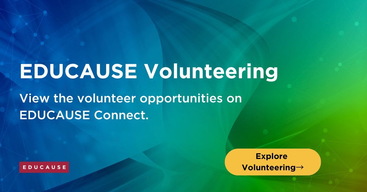 Demonstrate your expertise, make connections, and contribute to higher education. Sign up for a volunteer opportunity on EDUCAUSE Connect. buff.ly/3w1uzOR