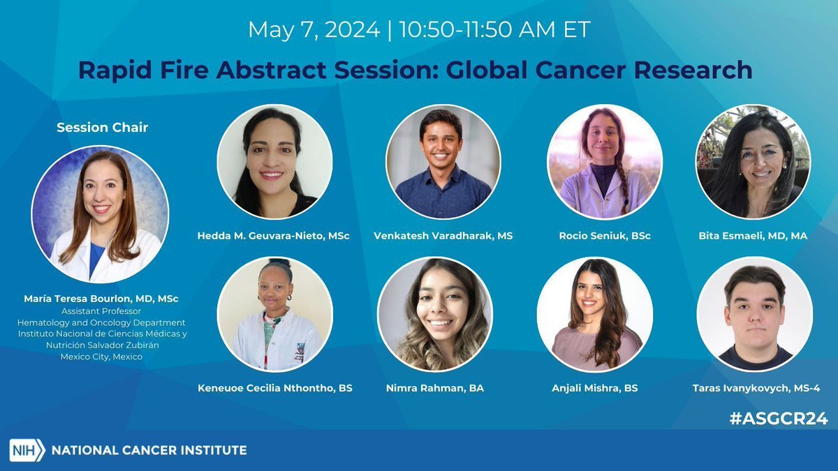 Next up! Today's 'Rapid Fire Abstract Session' on topics in Global #CancerResearch features brief oral presentations on top-scoring scientific abstracts. #ASGCR24 bit.ly/ASGCR2024