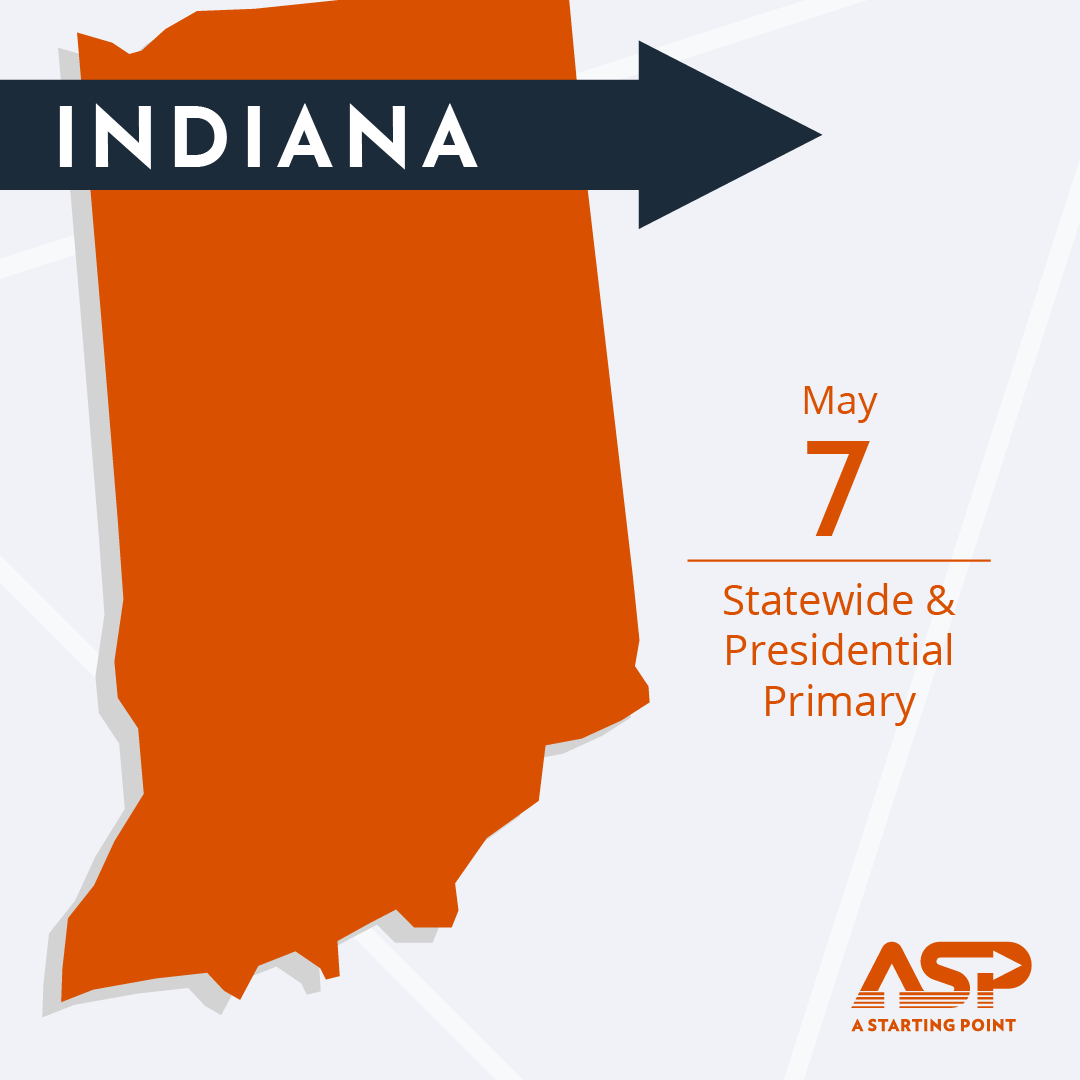 Indiana is holding its presidential preference and statewide primary elections today. Stay up to date with all upcoming elections with ASP.