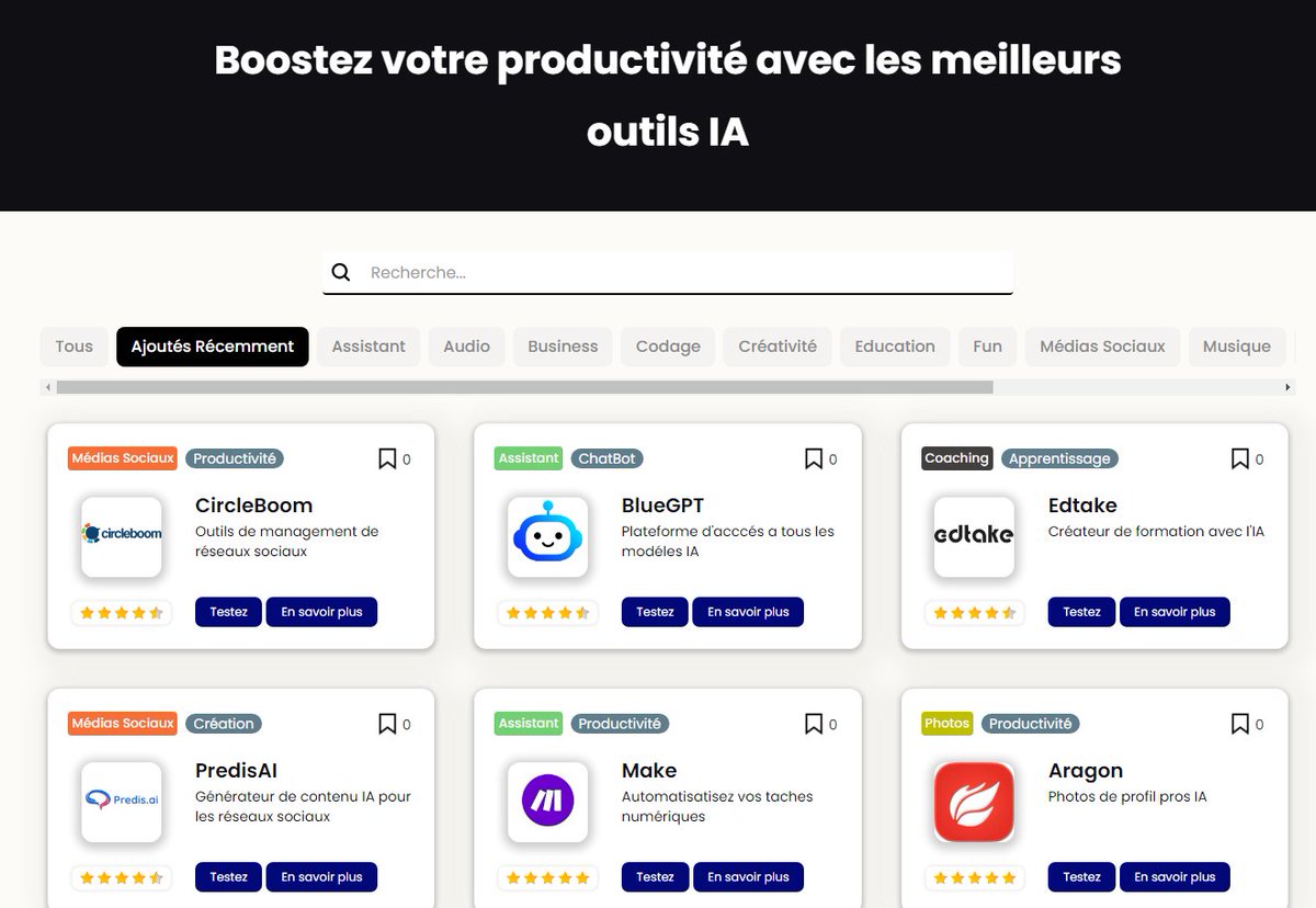 Je viens juste d'ajouter 6 nouveaux outils IA sur IAdvisor.fr Ils sont incroyables ! Découvre leurs super pouvoirs en avant -premiére :